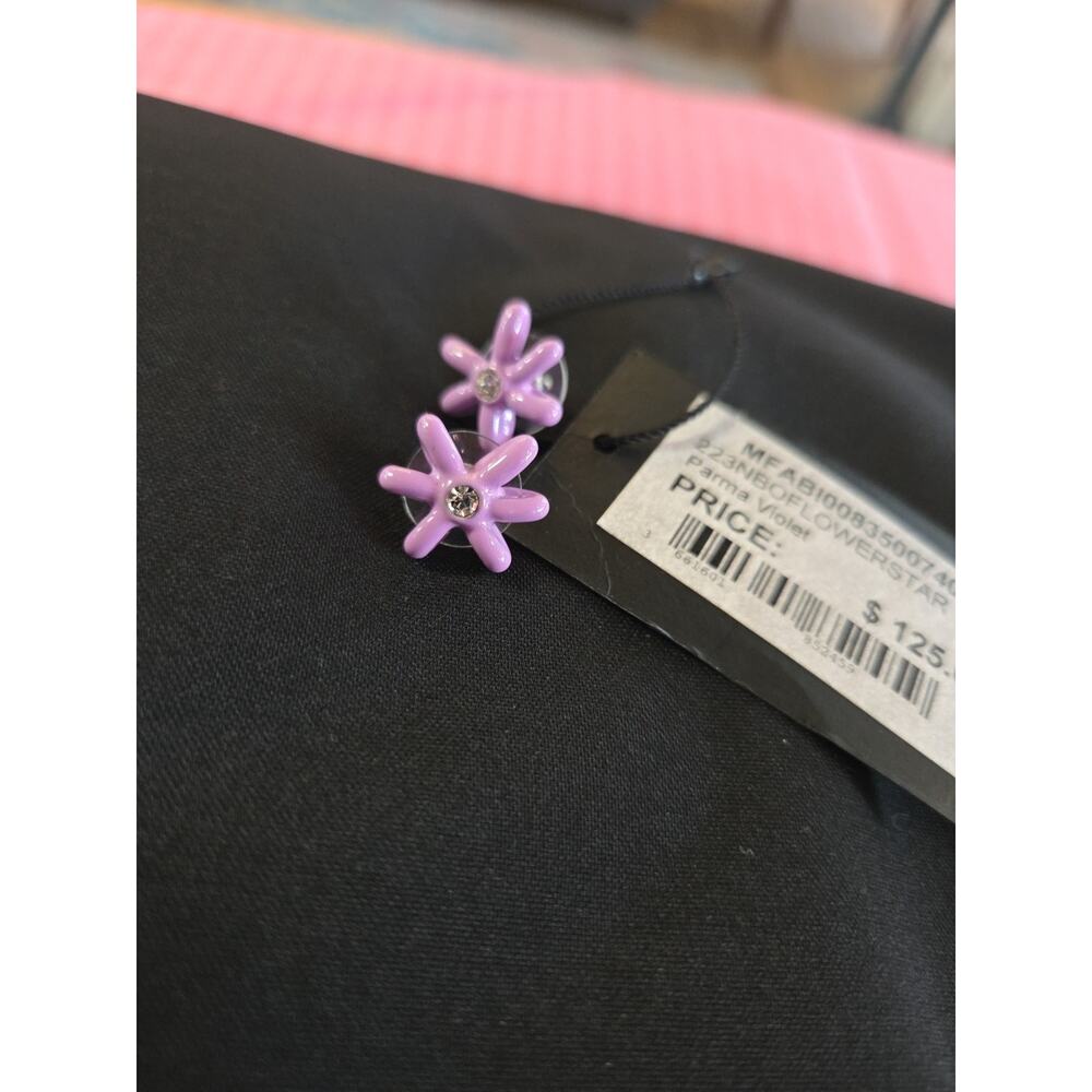 Maje Purple Flower Earrings New $125 - Picture 7 of 7